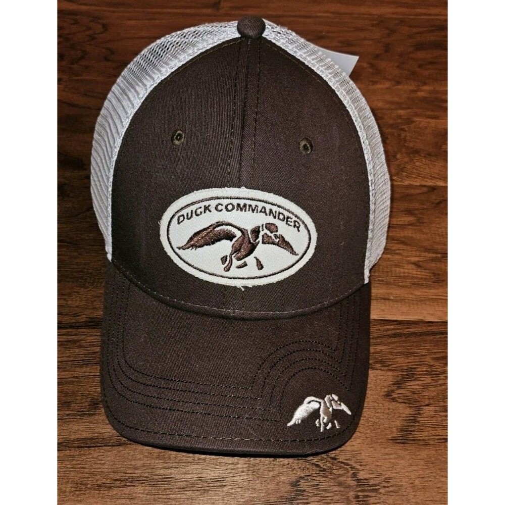 Duck Commander Fitted Trucker Hat Brown One Size Embroidered Mesh Back The Game